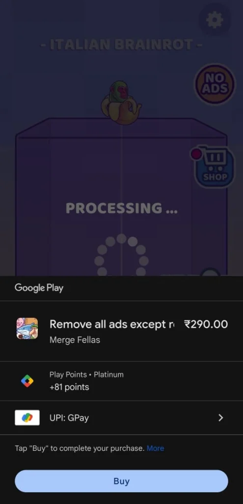 Steps To Purchase Remove Ads Pack In Merge Fellas Game